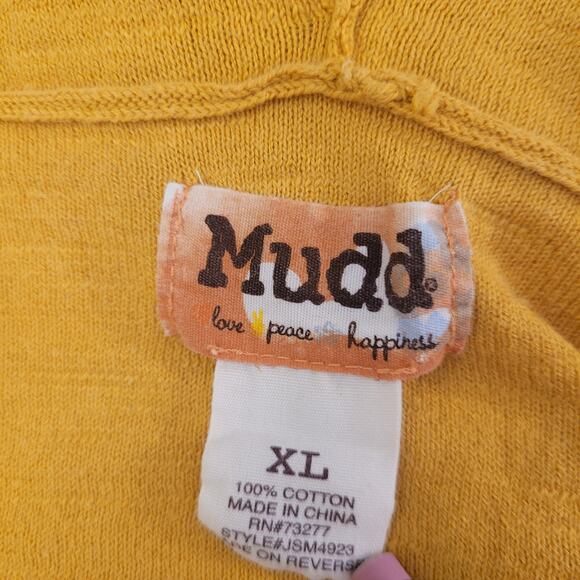Mudd Marigold Hooded Tie‑Front Top XL ¾‑Sleeve lightweight Juniors Boho Fall - Picture 3 of 6